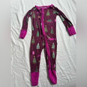 Little Sleepies Pink Christmas Tree Farm Zippy 6-12 months